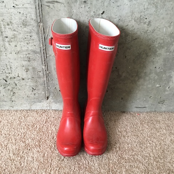 Hunter Shoes - Tall red Hunter rain boots